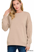 Full Size Fleece Hi-low Boyfriend Sweatshirts with Pockets Plus Size